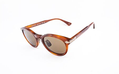 GUCCI  0071S 002 50  Unisex KİREMİT Yuvarlak Çerçeve Güneş Gözlüğü