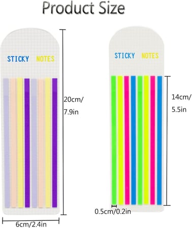 Şeffaf Renkli Yapışkan Not Kağıtları Defter Yer İmleri Etiket Ayraç Sticky Notes Uzun Şeritler (Renk 3)