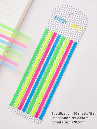 Şeffaf Renkli Yapışkan Not Kağıtları Defter Yer İmleri Etiket Ayraç Sticky Notes Uzun Şeritler (Renk 3)