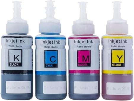 EPSON ile uyumlu T664 L382,L386,L3050,L3060,L3070,L565 4 Renk Mürekkep Seti