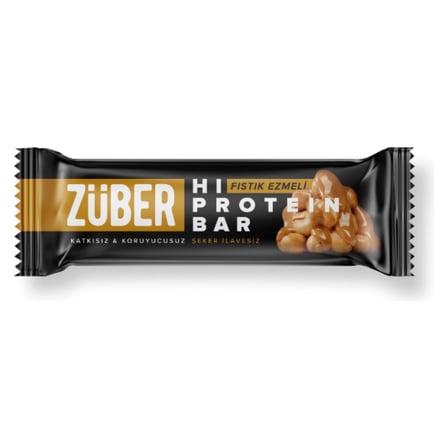 4 Adet Züber Şeker İlavesiz Fıstık Ezmeli Hi-Protein Bar 45 G