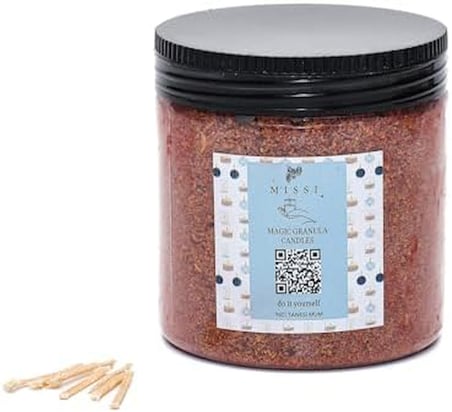 Dark Amber Kokulu Taba Yaratıcı İnci Tozu Mum (30 adet fitil ile birlikte)-250 gr