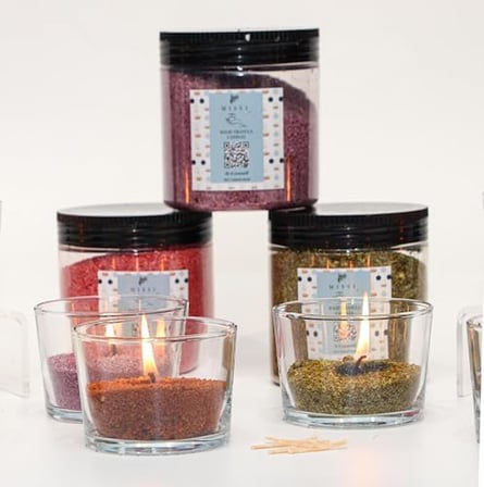 Dark Amber Kokulu Taba Yaratıcı İnci Tozu Mum (30 adet fitil ile birlikte)-250 gr