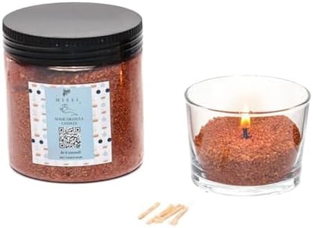 Dark Amber Kokulu Taba Yaratıcı İnci Tozu Mum (30 adet fitil ile birlikte)-250 gr
