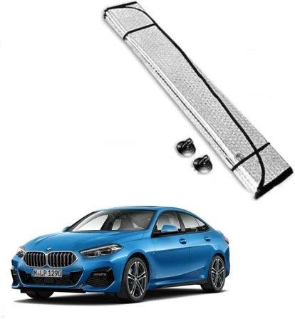 Araba Ön Cam Güneşliği 130x60 cm | Parlak Folyolu Katlanabilir Oto Güneşlik | Alüminyum Yüzeyli Araç Güneşten Koruyucu Perde Branda | Universal Boy Oto Güneşlik