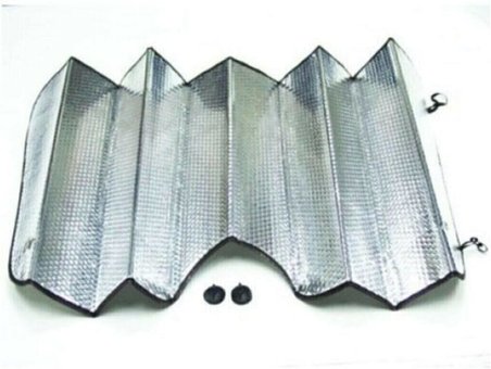Araba Ön Cam Güneşliği 130x60 cm | Parlak Folyolu Katlanabilir Oto Güneşlik | Alüminyum Yüzeyli Araç Güneşten Koruyucu Perde Branda | Universal Boy Oto Güneşlik