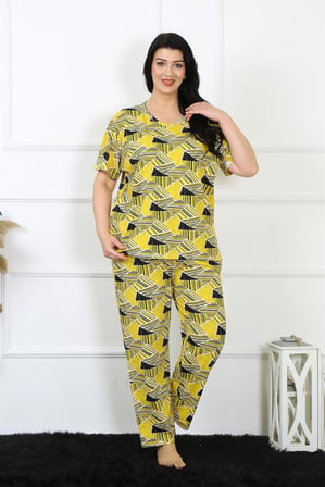 Modi Kadın 5XL-6XL-7XL-8XL Büyük Beden Kısa Kol Pijama Takım 75007