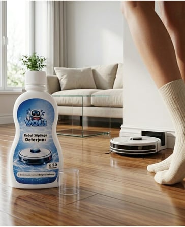 Ultra-Shine Robot Süpürge Deterjanı – Üstün Beyaz Sabun Etkisi (2 Adet x 500 ml • 100 Kullanım)