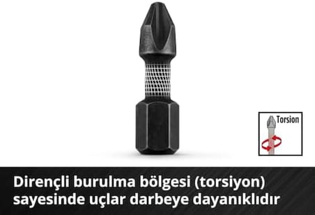 Orijinal S-CASE 18 parça darbeye dayanıklı aksesuar seti (25 mm bitler, 50 mm bitler, 60 mm bit tutucu, lokma adaptörü, metal delme ucu ve saklama kutusu dahil) - 49108709