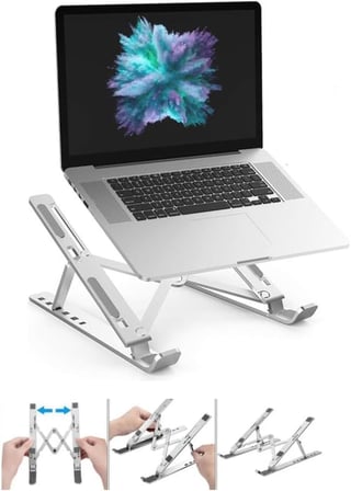 AL-10 Alüminyum Macbook Uyumlu 7 Kademeli Notebook Stand