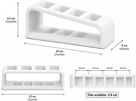 Kumanda Organizer Standı | 4 Bölmeli Masaüstü Uzaktan Kumanda Tutucu, Beyaz, TV, Klima ve Medya Kumandaları için Düzenleyici