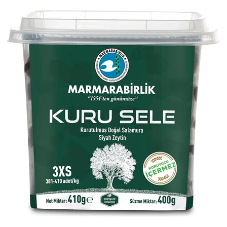 3 Adet Marmarabirlik Kuru Sele Zeytin Pet 400 g