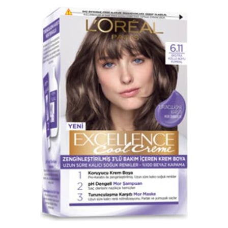 4 Adet L'oréal Paris Excellence Cool Creme 6.11 Koyu Kumral