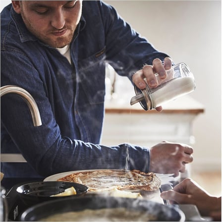 IKEA Citronhaj Cam Toz Şekerlik, 15 cm, Paslanmaz Çelik Kapak