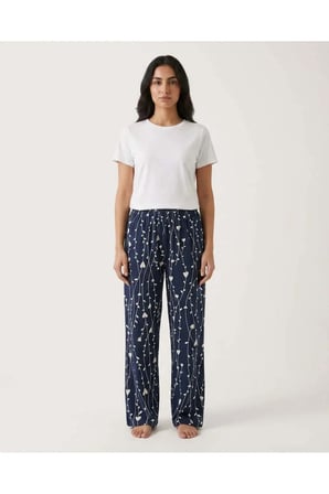 Kadın Büyük Beden Pamuklu Pijama Altı Lastikli Bel Rahat Kesim Battal Boy Soft Örme