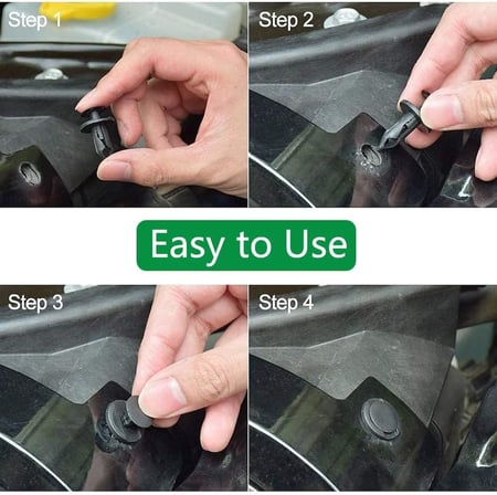 Oto Fastener Klips Seti 100 Adet 6 Boyut Tampon Kapı Döşeme Pervaz Tutucu Plastik Klips Çeşitleri Araç İç Dış Aksam Uyumlu