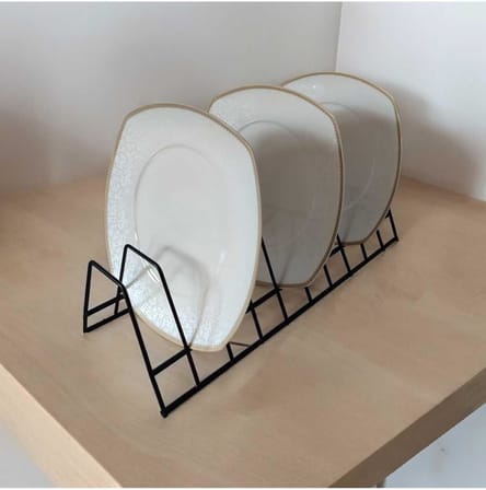 EceAksesuar Tabaklık Rafı- Tencere Kapak Düzenleyici-tabak Kurutmalık -10 Bölmeli Siyah Stand siyah 34 x 25