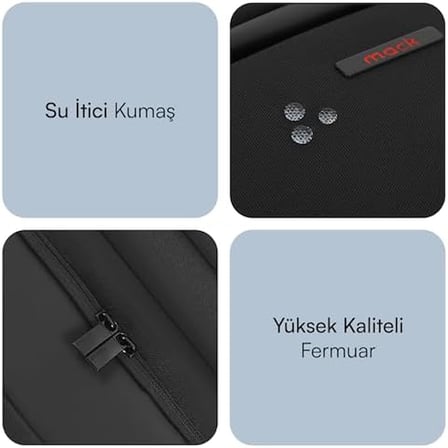 Mack Business X MCC-805 15.6 inç Laptop Sırt Çantası, Mackbook Sırt Çantası, USB Şarj Portlu Bilgisayar ve Notebook Çantası, Kadın Erkek Bilgisayar İş Çantası, Üniversite Okul Çantası, Siyah