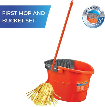 First Pratik Sıkmalı Paspas Seti Yüksek Emici Şerit Mop ve Kova
