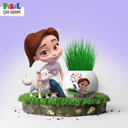 YUUP Pırıl Temalı Çim Adam 6'lı Set – Çocuklar İçin Eğitici ve Eğlenceli Bitki Yetiştirme Kiti