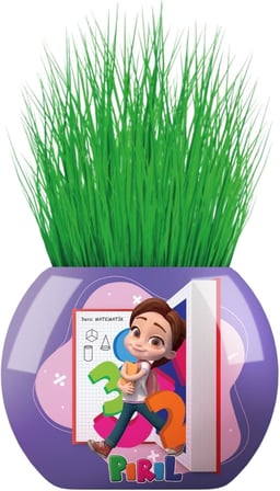 YUUP Pırıl Temalı Çim Adam 6'lı Set – Çocuklar İçin Eğitici ve Eğlenceli Bitki Yetiştirme Kiti
