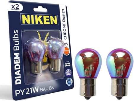 PY21W 93 Turuncu Amber Chorome Diadem BAU15s, 12V, 2'li Paket