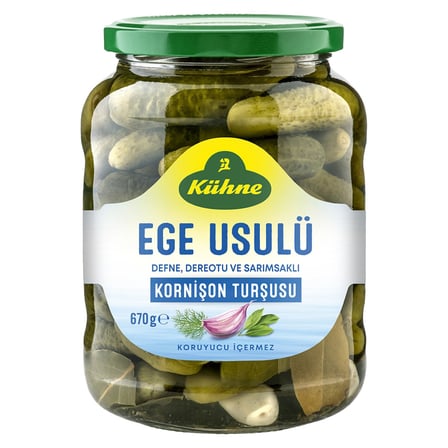 2 Adet Kühne Ege Usulü Kornişon Turşu 670 G