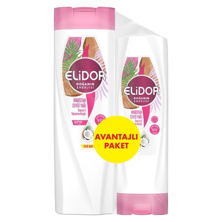 4 Adet Elidor Hindistan Cevizi Şampuan 400 Ml + Saç Kremi 200 Ml