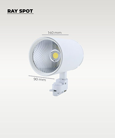 40W Döküm Kasa Beyaz Ray Spot 3200K (Sarı Işık) - Titreşim Yapmaz