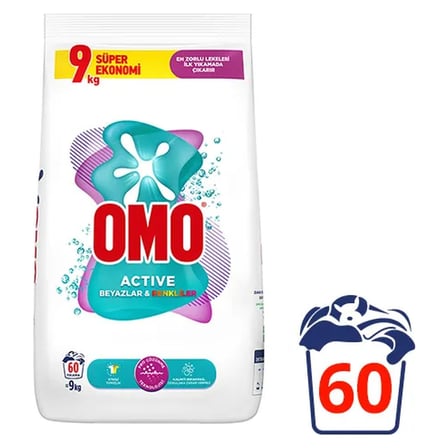 4 Adet Omo Toz Çamaşır Deterjanı Active Renkliler 60 Yıkama