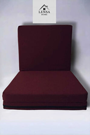 Katlanır Yer Yatağı- Sünger Yatak-Minder   80X180CM KALINLIK 8 cm Çok Amaçlı Yatak-Düz Bordo