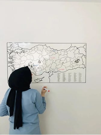 Türkiye Haritası Akıllı Statik Tutunan Doldurulabilir Yapışkansız Pratik Şeffaf Türkiye Haritası 110x56