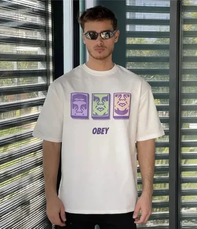 Modi Green Unisex Bisiklet Yaka Baskılı Oversize T-Shirt - Beyaz