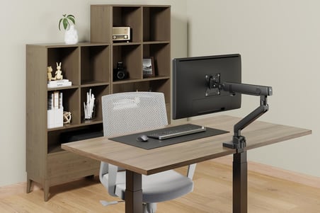 Voltix Monitör Tutucu 17" - 40" Ekranlar için 12kg Taşıyabilir, LCD LED VESA Kolları, Eğilebilir Döndürülebilir Kablo Kılavuzlu Ergonomik Ekran Tutucu - Siyah