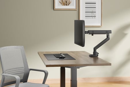 Voltix Monitör Tutucu 17" - 40" Ekranlar için 12kg Taşıyabilir, LCD LED VESA Kolları, Eğilebilir Döndürülebilir Kablo Kılavuzlu Ergonomik Ekran Tutucu - Siyah