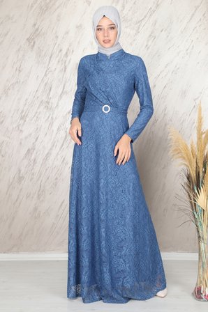 Modi Ahunisa Tanem Abiye İndigo 6525