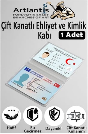 Çift Kanatlı Ehliyet Ve Kimlik Kabı 1 Adet Şeffaf İnce Kredi Kartı Kabı Ehliyet Kimlik Kılıfı Koruyucu Kılıf Şeffaf