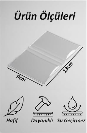 Çift Kanatlı Ehliyet Ve Kimlik Kabı 1 Adet Şeffaf İnce Kredi Kartı Kabı Ehliyet Kimlik Kılıfı Koruyucu Kılıf Şeffaf