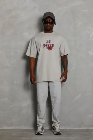 Modi Green Erkek Baskılı T-Shirt Kısa Kol Bisiklet Yaka Regular Fit Rahat Kalıp Günlük Tişört - Gri