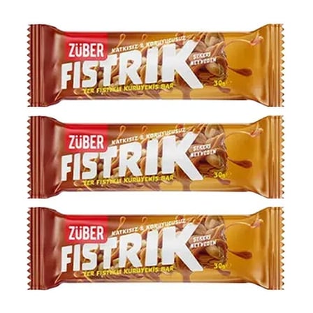 5 Adet Züber Fıstrık Yer Fıstıklı Kuruyemiş Bar