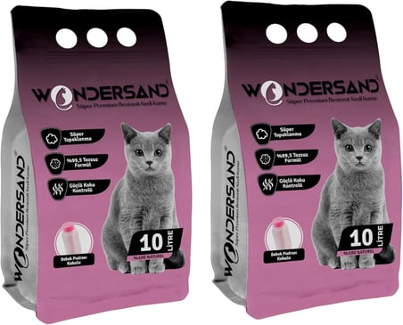 BEBEK PUDRA KOKULU İNCE TANE TOPAKLANAN KEDİ KUMU 10 LT X 2 ADET