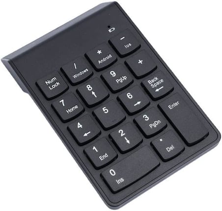 Siyah USB Kablosuz Numerik Klavye Keypad, USB Alıcılı Sayısal Tuş Takımı, PC Laptop Notebook İçin Kablosuz NumPad, Ev Ofis Muhasebe Kullanımına Uygun