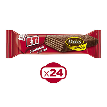 Eti Çikolatalı Gofret 34 gr X 24 Adet
