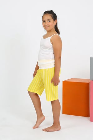 Modi Kız Çocuk İp Askılı Şortlu Penye Beyaz Pijama Takım 20430