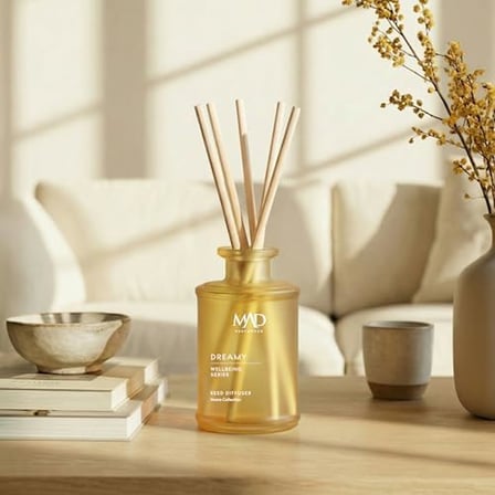 Mad Wellbeing Dreamy 190 ml, Rattan Çubuklu Ortam Kokusu – Bergamot, Yasemin ve Sandal Ağacı ile Rüya Gibi Bir Atmosfer