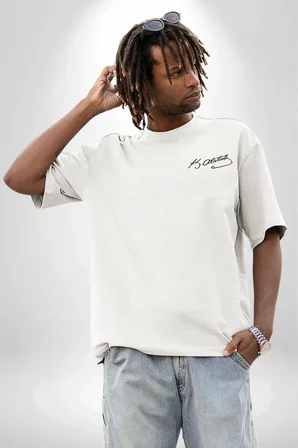 Modi Green 30 Ağustos Zafer Bayramı Ön Arka Baskılı Oversize Bisiklet Yaka T-shirt - Beyaz