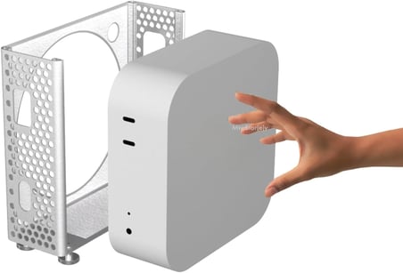 Mac mini M4 M4 Pro Standı Gümüş, Alüminyum Dikey Koruyucu Kasa, Havalandırmalı Metal Mac mini Tutucu, Port Erişimli Ayaklı Masaüstü Stand, 2024 Uyumlu