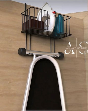 Siyah Kapı Arkası Metal Ütü ve Ütü Masası Tutucu, Organizer, Ütü ve Ütü Masası Askısı