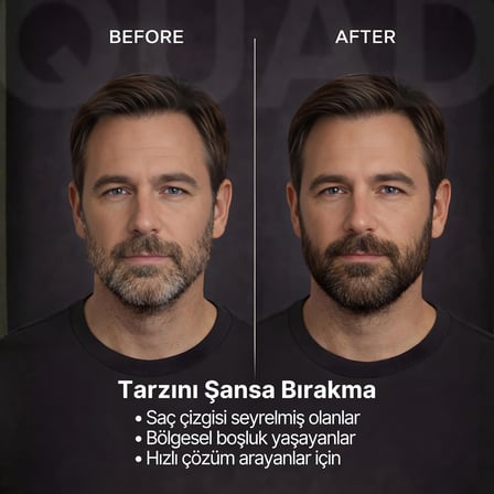 Saç Kapatıcı Pudra, Kahverengi, Unisex Saç ve Sakal Dolgunlaştırıcı, Doğal Görünüm, 10gr