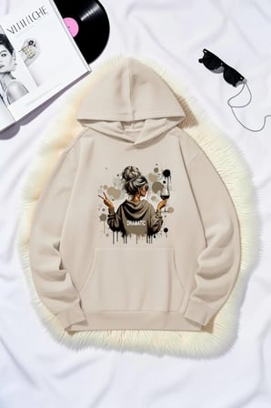 Unisex Dramatic Baskılı Oversize Hoodie Kapüşonlu Sweatshirt